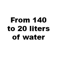 FROM 140 TO
20 LITERS OF WATER